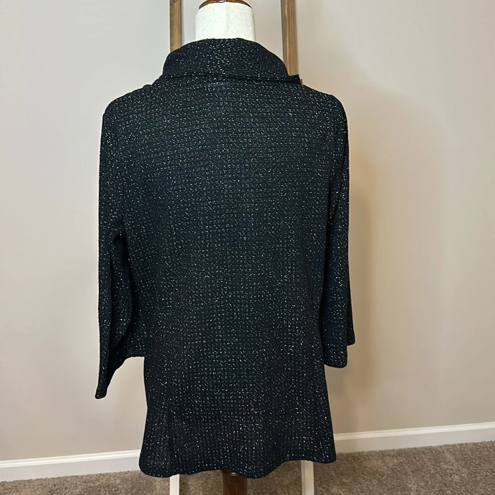 Dressbarn Sunday Cowl Neck Sweater with Metallic Shimmer Size Large in GUC